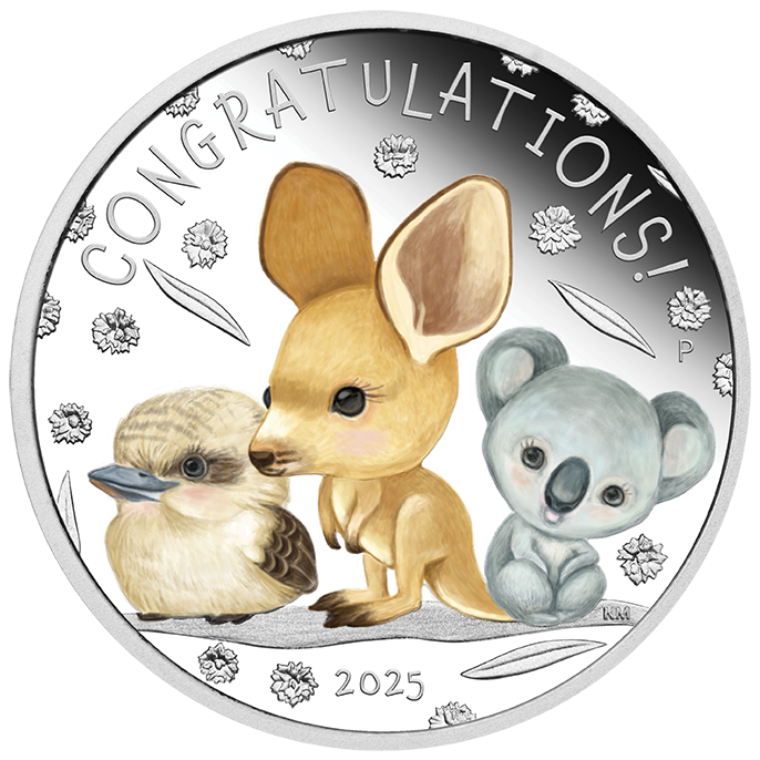 2025 Perth Mint Silver Proof Colourised 1/2oz 50c Coin - Newborn