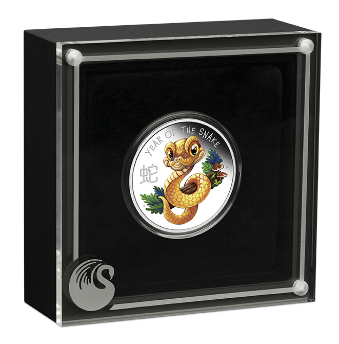 2025 Perth Mint Silver Proof Colourised 1/2oz 50c Coin - Baby Snake
