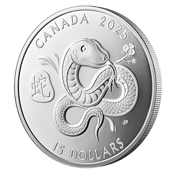 2025 Royal Canadian Mint Fine Silver Proof 1oz $15 Coin - Year of the Snake