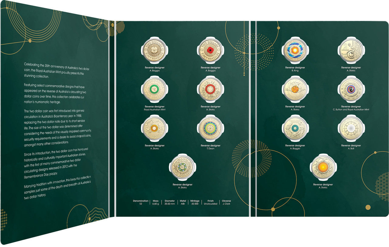2023 Royal Australian Mint UNC $2 14-Coin Set - 35th Anniversary of the $2 Coin