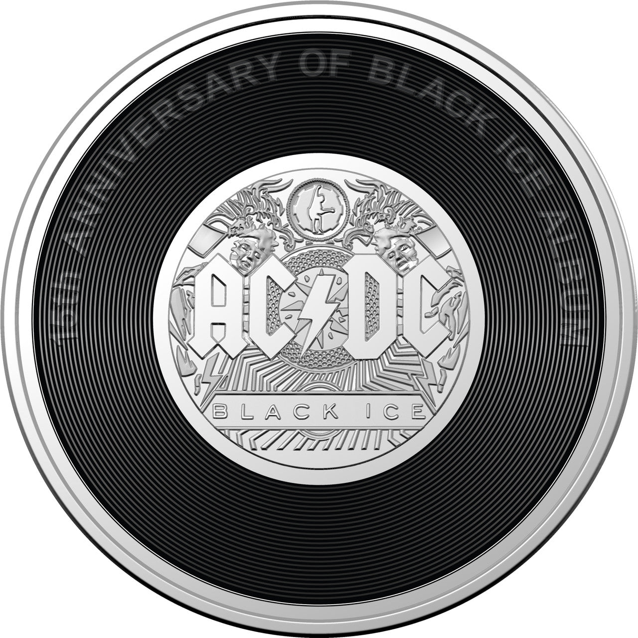 2022 Royal Australian Mint UNC Colourised 20c Coin on Card - AC/DC Black Ice
