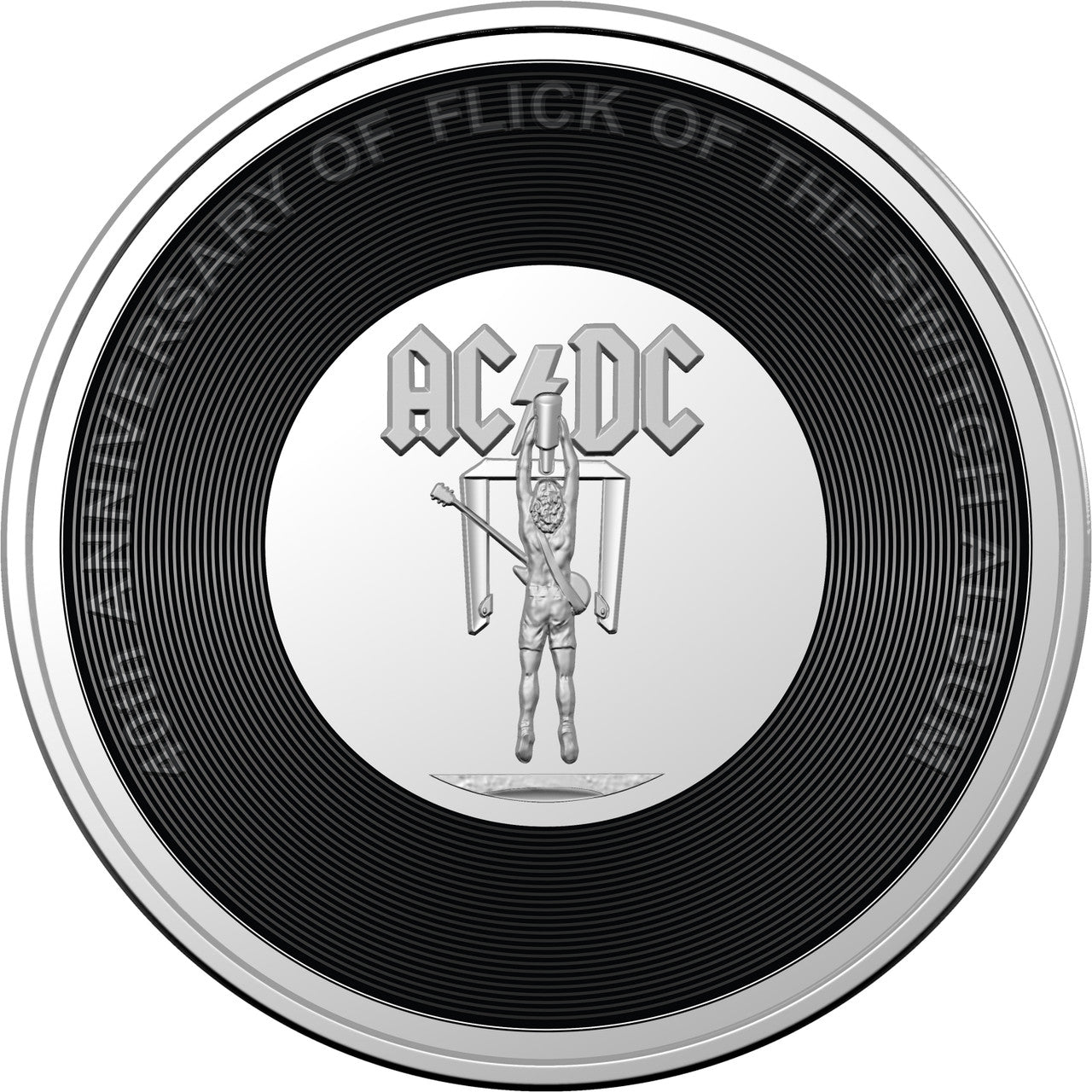 2022 Royal Australian Mint UNC Colourised 20c Coin on Card - AC/DC Flick of a Switch