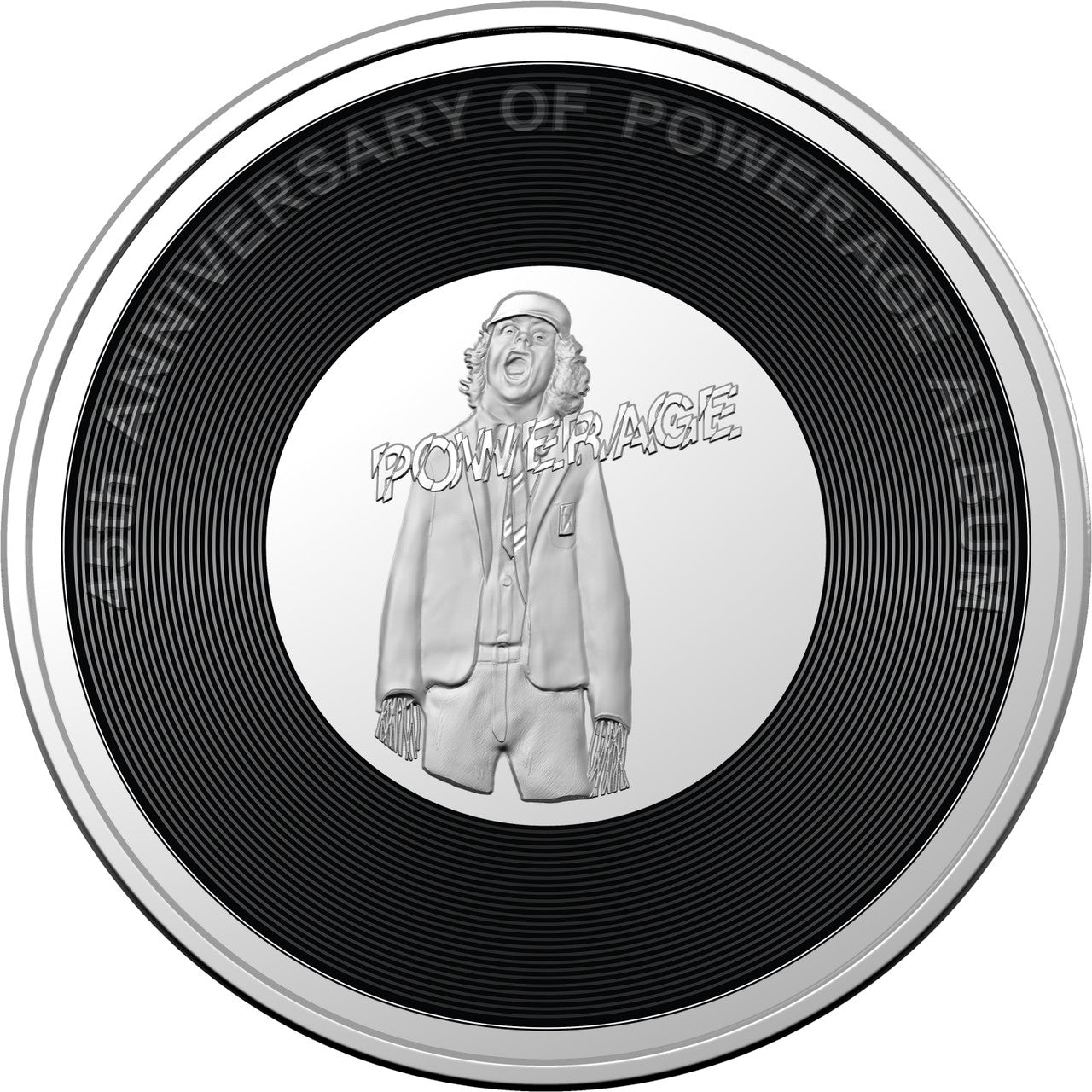 2022 Royal Australian Mint UNC Colourised 20c Coin on Card - AC/DC Powerage