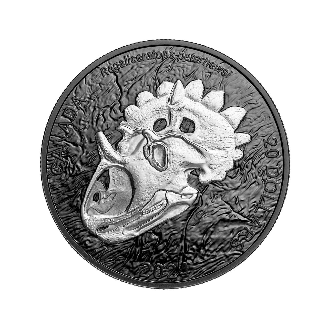 2024 Royal Canadian Mint UNC Silver $20 Coin - Discovering Dinosaurs Royal Horned Face