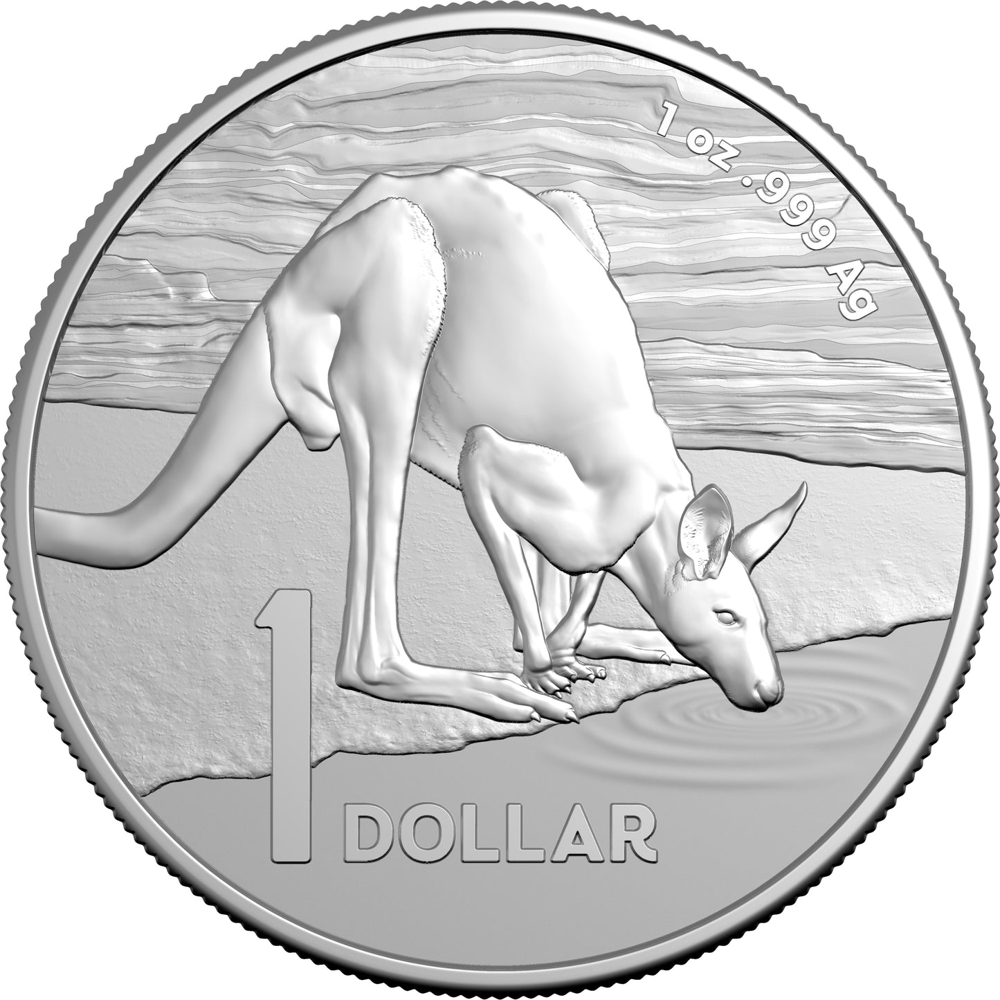 2024 Royal Australia Mint UNC Silver 1oz $1 Coin - Kangaroo Desert Life