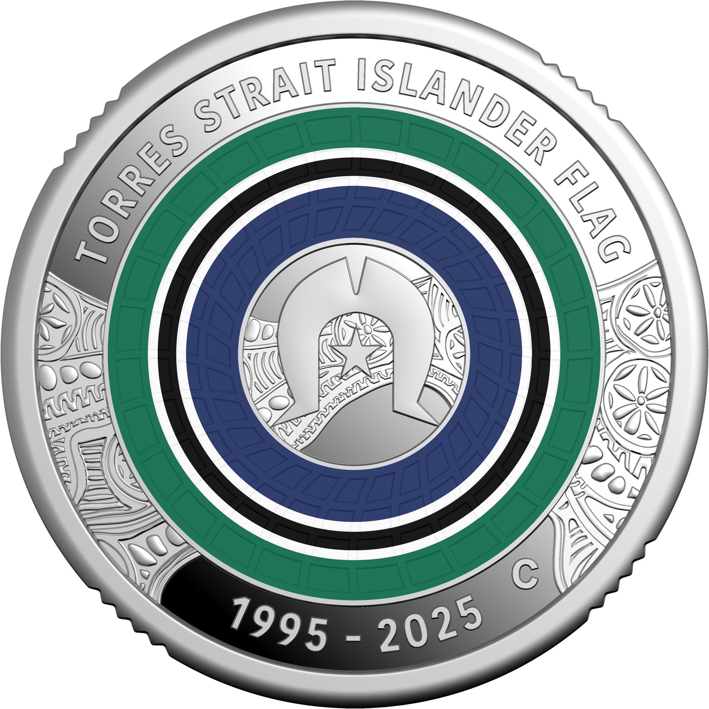 2025 C Royal Australian Mint Silver Proof Colourised $2 Coin - 30th Anniversary of Torres Strait Islander Flag