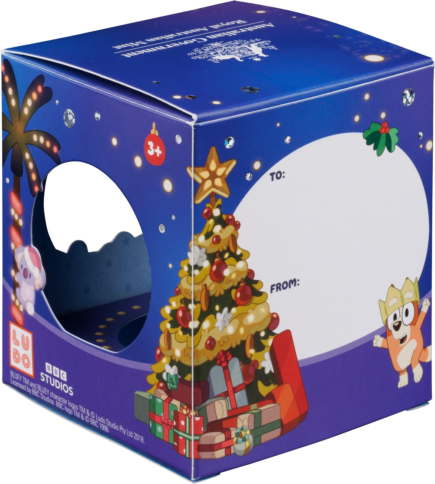 2025 Fine Silver Proof Colourised $1 Coin - Bluey Xmas