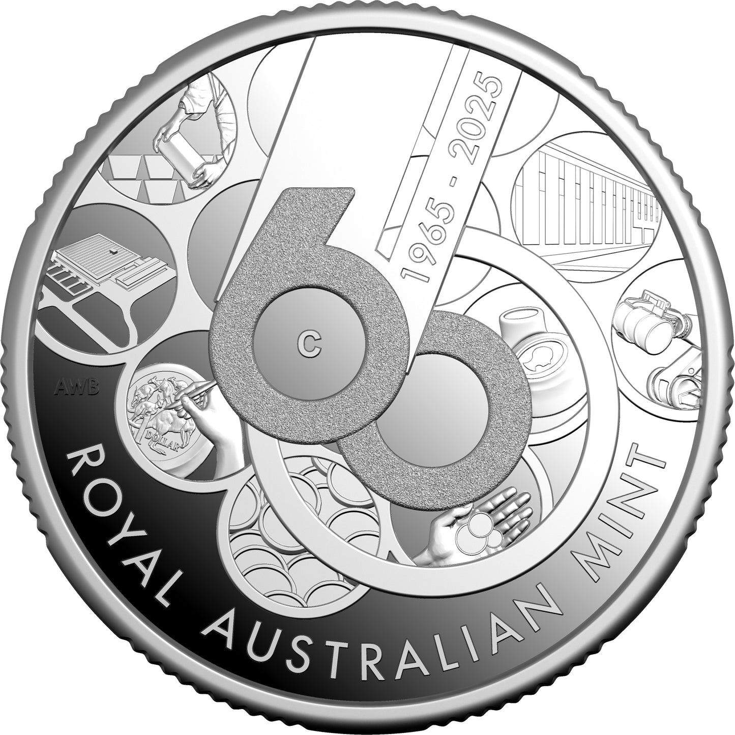 2025 C Royal Australian Mint Silver Proof $1 Coin - 60th Anniversary of RAM