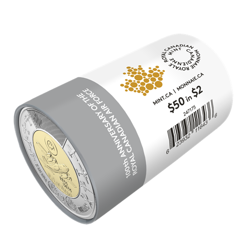 2024 Royal Canadian Mint UNC $2 Coin Roll - 100th Anniversary of Royal Canadian Airforce