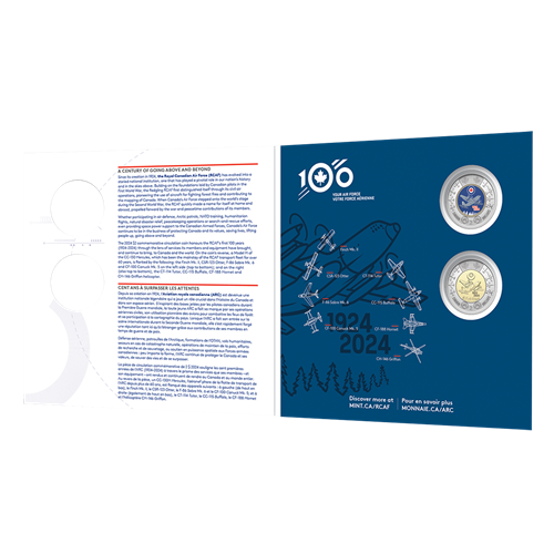 2024 Royal Canadian Mint UNC $2 2-Coin Set on Card - 100th Anniversary of Royal Canadian Airforce