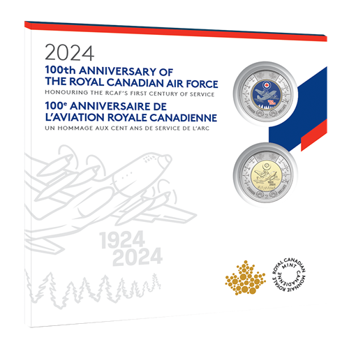 2024 Royal Canadian Mint UNC $2 2-Coin Set on Card - 100th Anniversary of Royal Canadian Airforce