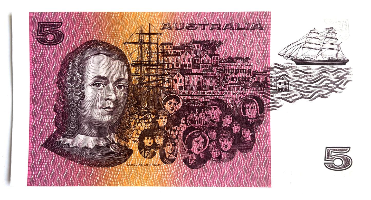 1991 R213 Australia Fraser / Cole UNC $5 Banknote