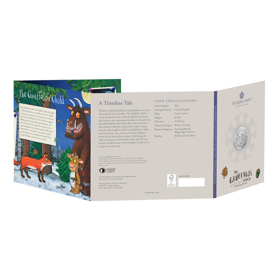 2024 Royal Mint UK BUNC 50c Coin on Card - The Gruffalo's Child