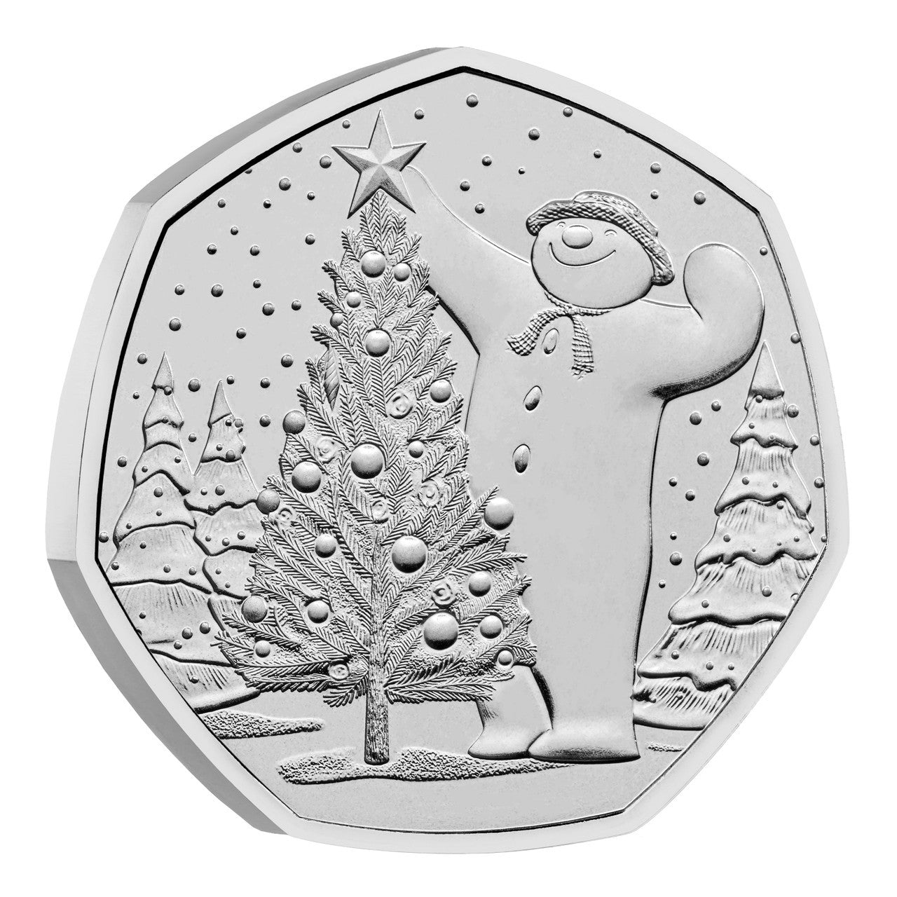 2024 Royal Mint UK BUNC 50c Coin on Card - The Snowman