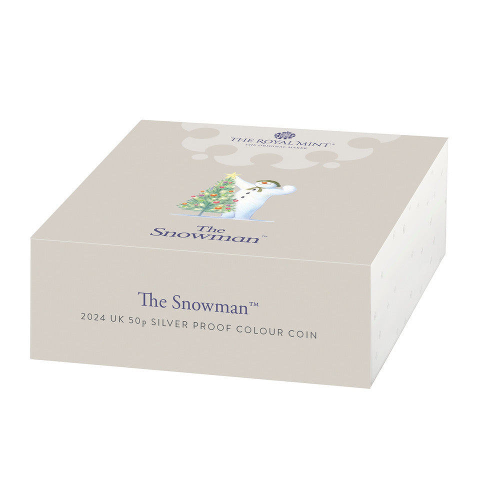 2024 Royal Mint UK Silver Proof Colourised 50p Coin - The Snowman