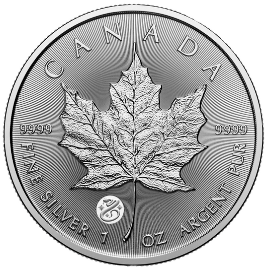 2025 Royal Canadian Mint UNC Pure Silver 1oz $5 Coin - Treasured Maple Leaf Year of the Snake Privy