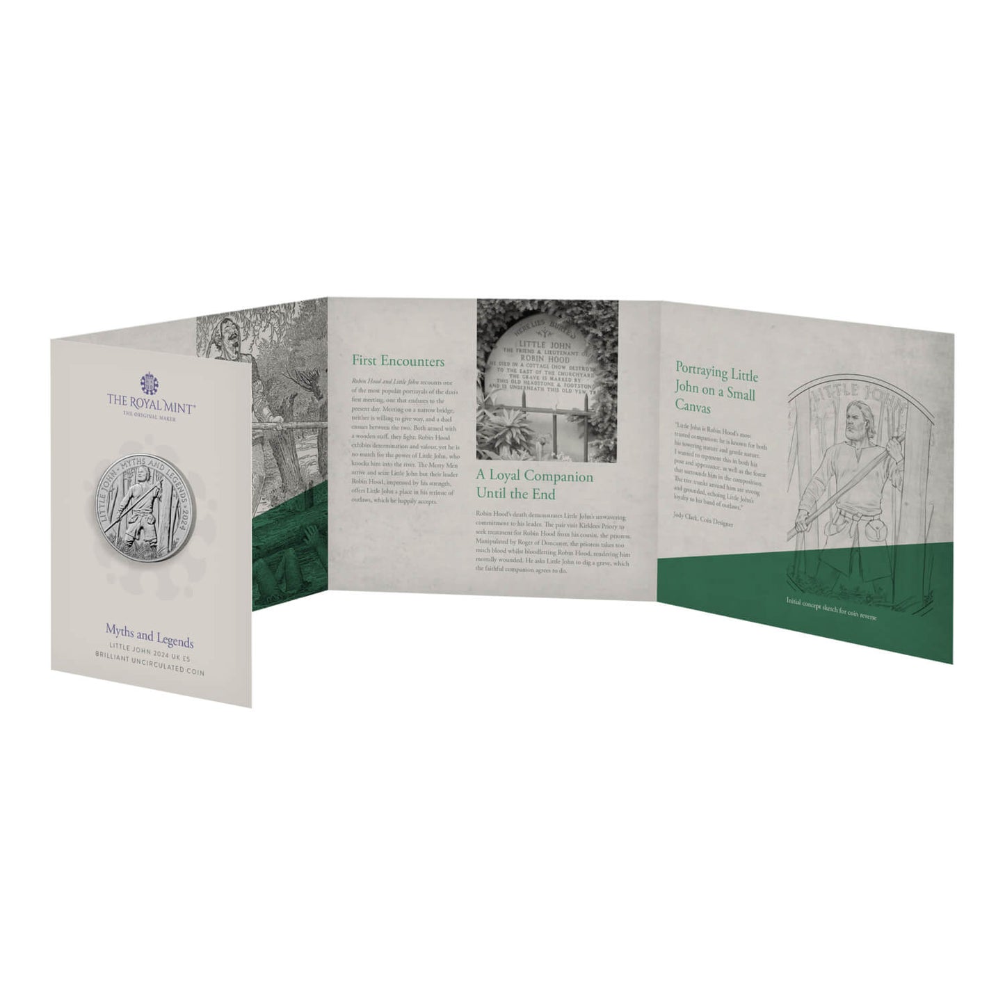 2024 Royal Mint UK BUNC 5 Pound Coin on Card - Little John
