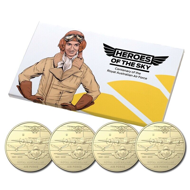 2021 Royal Australian Mint UNC $1 4-Coin Set - RAAF Centenary