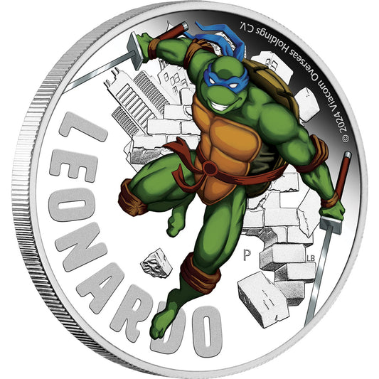 2024 Perth Mint Silver Proof Colourised 1oz $1 Coin - TMNT Leonardo