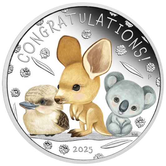 2025 Perth Mint Silver Proof Colourised 1/2oz 50c Coin - Newborn