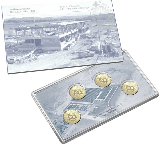 2025 Royal Australian Mint UNC $1 Mintmark & Privy Set - 60th Anniversary of RAM