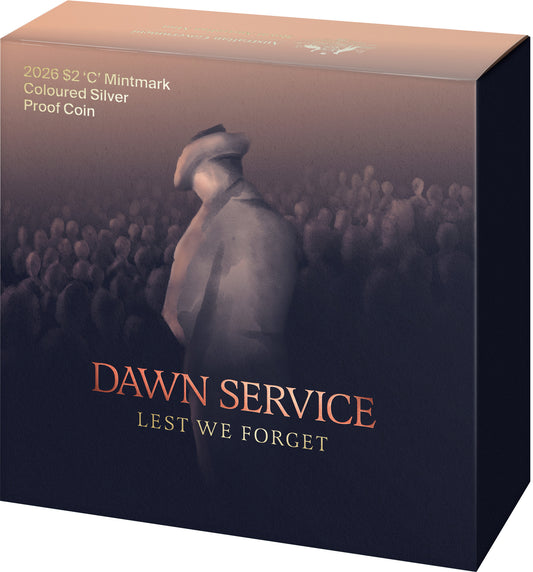 2026 C Silver Proof Colourised $2 Coin - Dawn Service