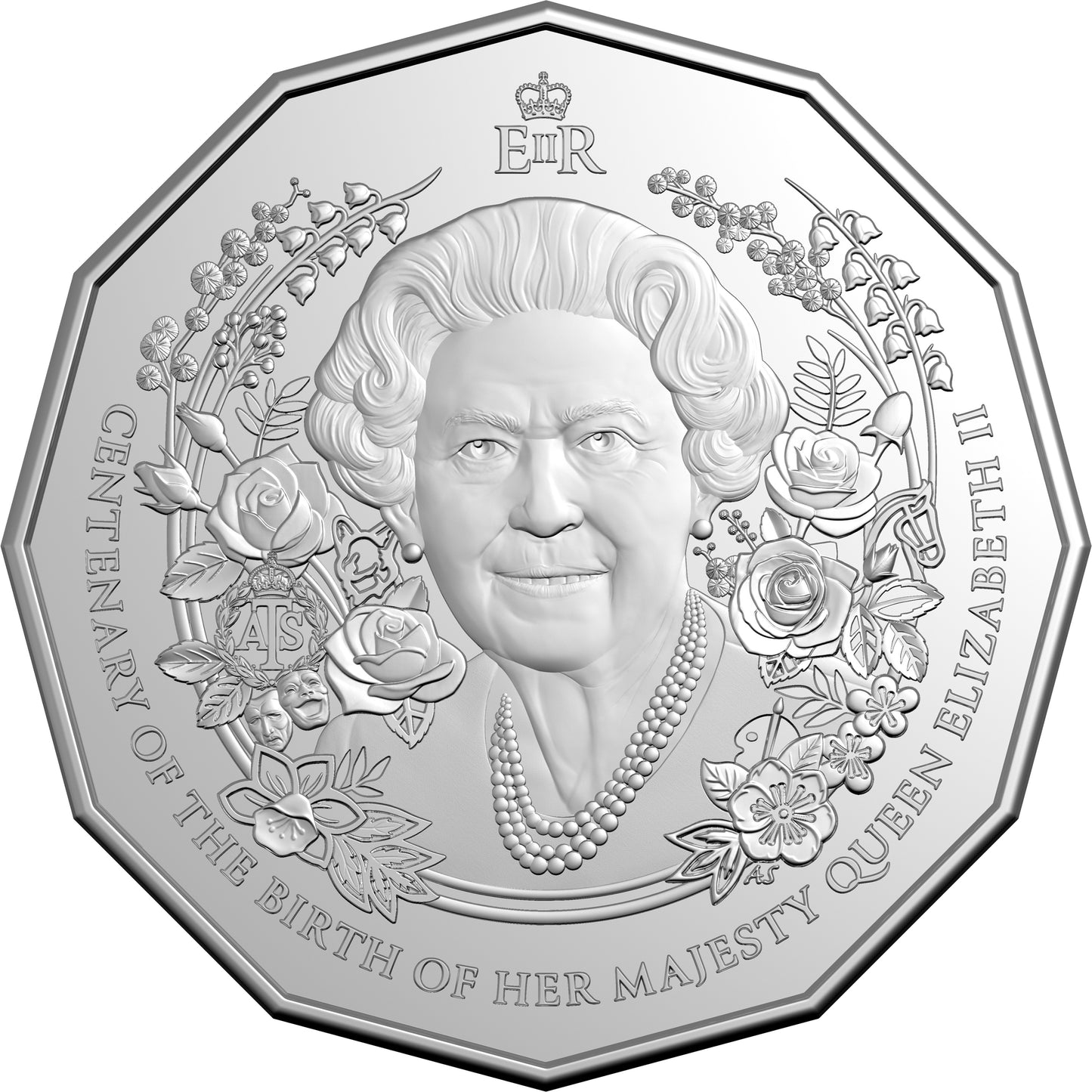 2026 UNC 50c Coin on Card - Centenary of QEII Birth