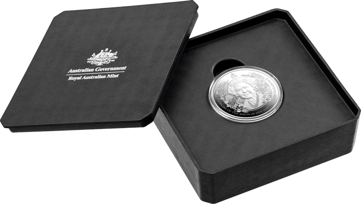 2026 Fine Silver Proof 1oz $5 Coin - Centenary of QEII Birth