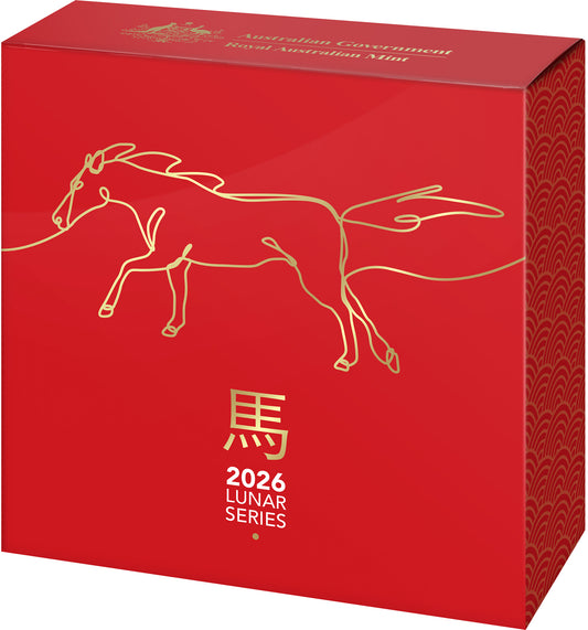2026 Fine Silver Proof Domed 1oz $5 Coin - Lunar Year of the Horse
