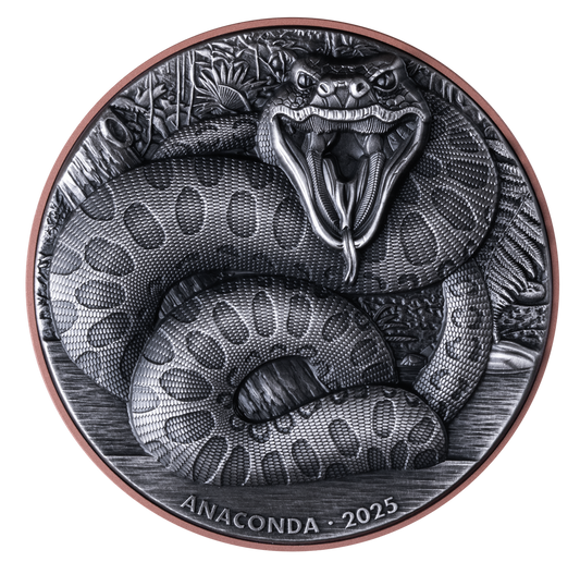 2025 UNC 10g Silver / 145g Copper Vanuatu 10 Vatu Double Giant Anaconda