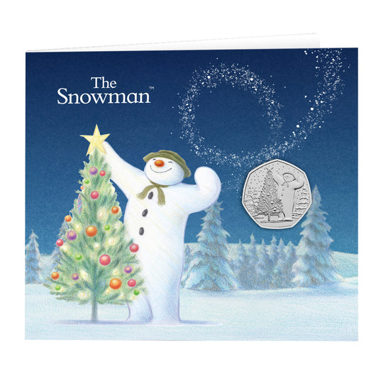 2024 Royal Mint UK BUNC 50c Coin on Card - The Snowman